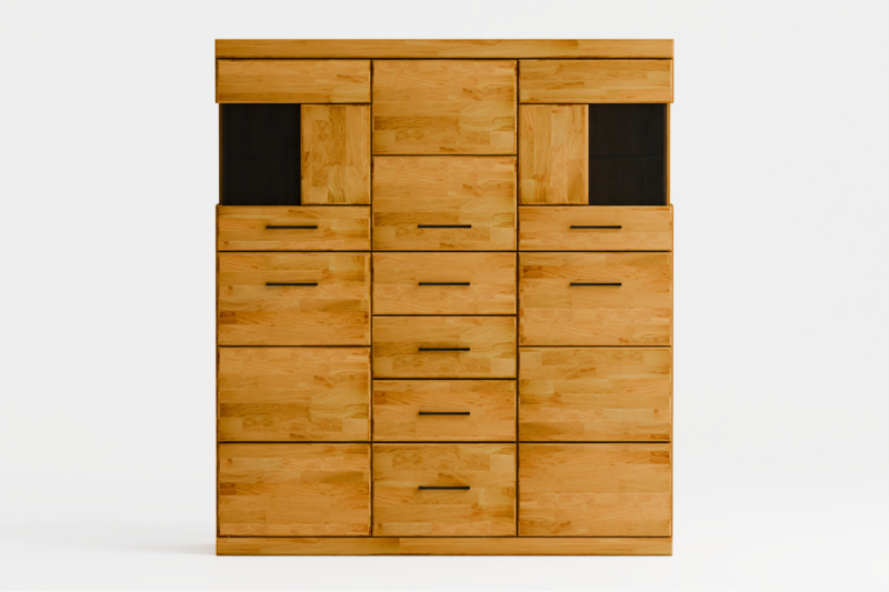 RE-84-Raro-_2_ Tammepuidust vitriinkapp RARO 84 tumendatud klaasiga