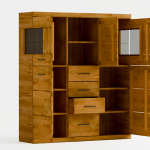 RE-84-_2_ Tammepuidust vitriinkapp RARO 84 tumendatud klaasiga