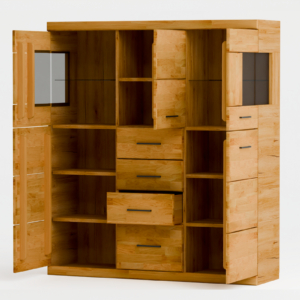 RE-84-_3_ Tammepuidust vitriinkapp RARO 84 tumendatud klaasiga