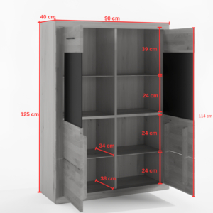 Tammepuidust vitriinkapp RARO 80