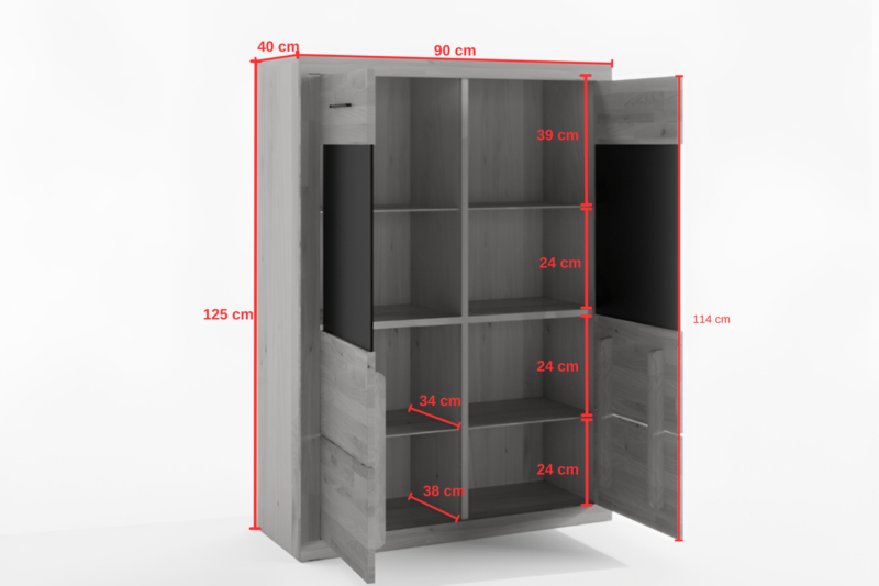 Tammepuidust vitriinkapp RARO 80