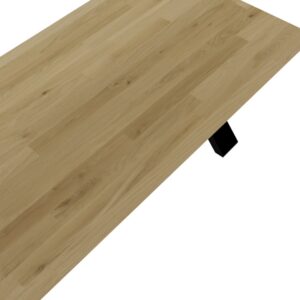 Stol-z-nogami-krzzakowymi-5 Tammest ja metallist söögilaud ristjalgadel