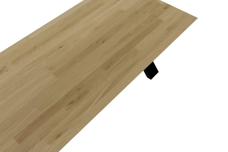 Stol-z-nogami-krzzakowymi-5 Tammest ja metallist söögilaud ristjalgadel