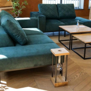 Diivanlaua komplekt KONGO tammepuidust ja metallist