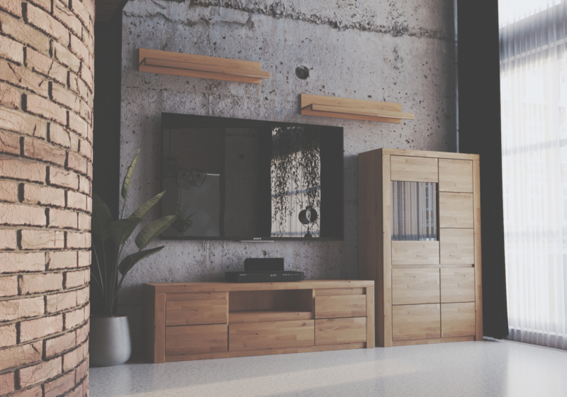 Tammepuidust vitriinkapp Bruno 82