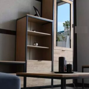 Tammepuidust vitriinkapp KONGO LOFT 06