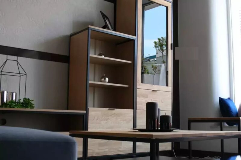 Tammepuidust vitriinkapp KONGO LOFT 06