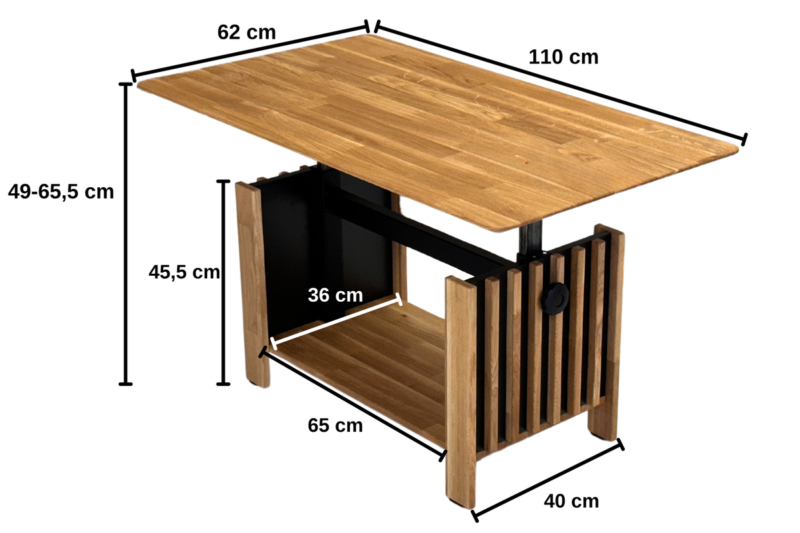 Reguleeritav tammepuidust tv-alus OREO 110
