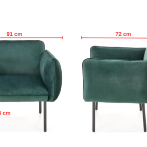 Roheline sametist tugitool Madera 01