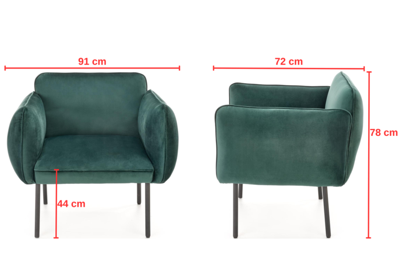 Roheline sametist tugitool Madera 01