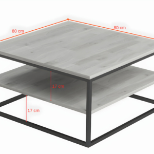 Diivanilaud metallist ja puidust  80/80 cm