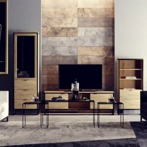 Tammepuidust vitriinkapp KONGO LOFT 06