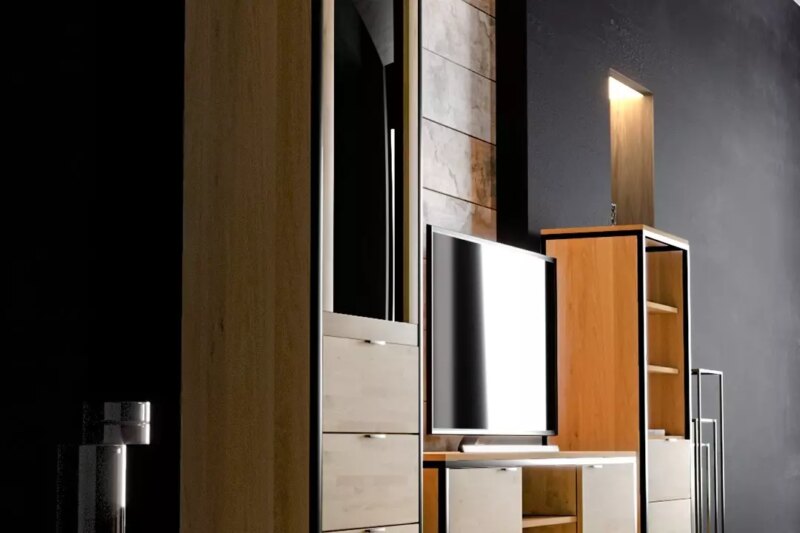 Tammepuidust vitriinkapp KONGO LOFT 06