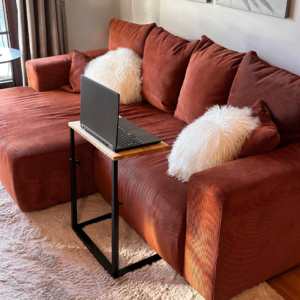 Reguleeritav diivanilaud puidust ja metallist