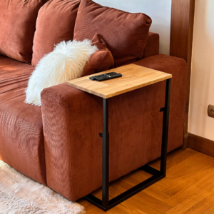 Reguleeritav diivanilaud puidust ja metallist