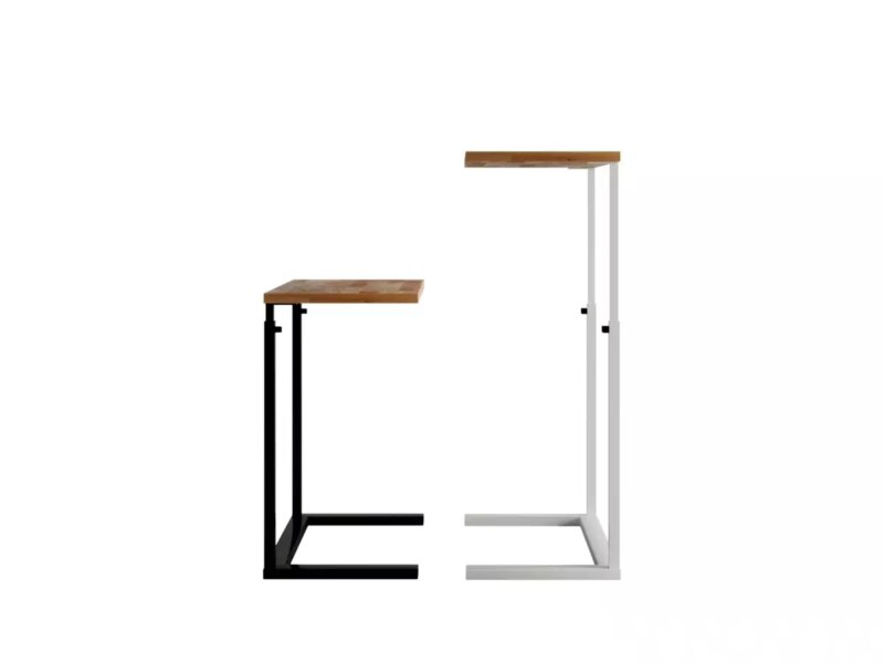 Reguleeritav diivanilaud puidust ja metallist