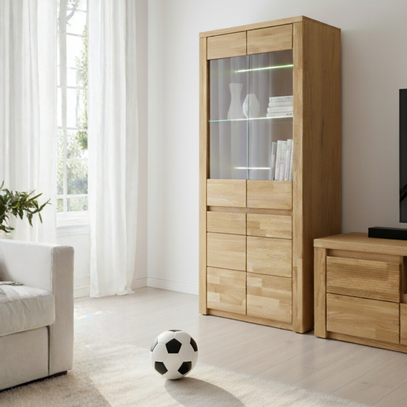 Tammepuidust vitriinkappp BRUNO 72 klaasuksega