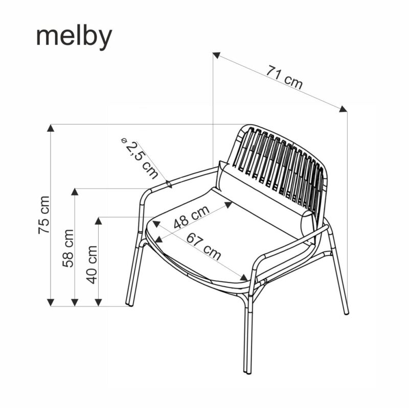 MELBY puhketool, must / hall