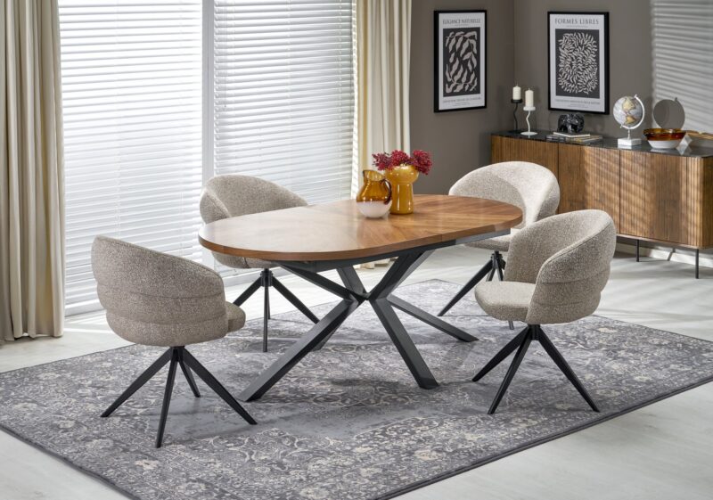 JASON pikendustabel, värv: pähklipuu / must