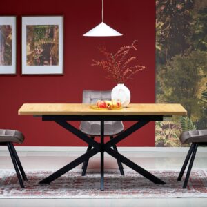 HOLTER täiendustabel, pind - kuldne tamm, jalad - must