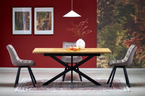 HOLTER täiendustabel, pind - kuldne tamm, jalad - must