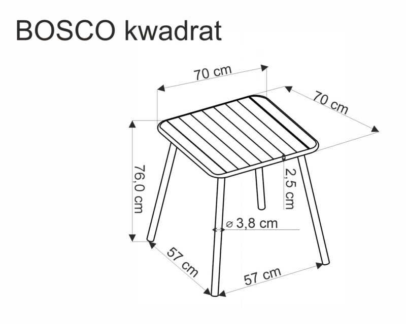 Söögilaud AURONA, ruudukujuline / must