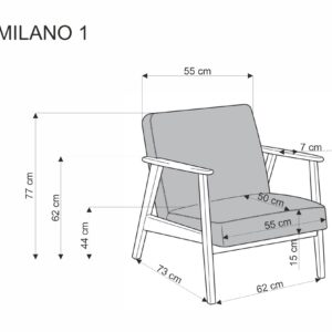 5905248131064_12 MILANO 1S, puhketool, beež CASTEL#15 / tume pähkel